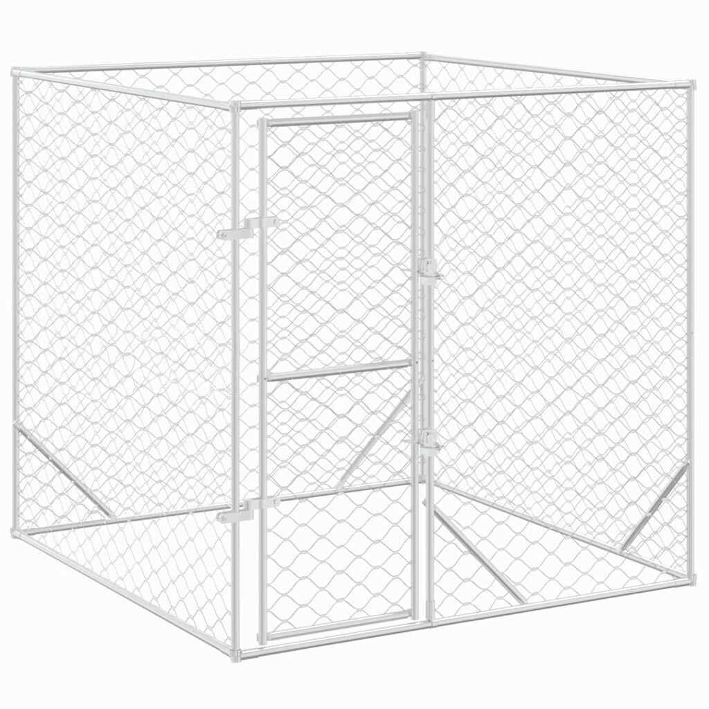 vidaXL Hondenkennel Buiten 2x2x2m Gegalvaniseerd Staal Zilver - 34% Korting!