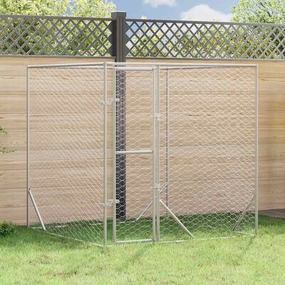 vidaXL Hondenkennel Buiten 2x2x2m Gegalvaniseerd Staal Zilver - 34% Korting!
