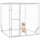 vidaXL Hondenkennel Buiten 2x2x2m Gegalvaniseerd Staal Zilver - 34% Korting!