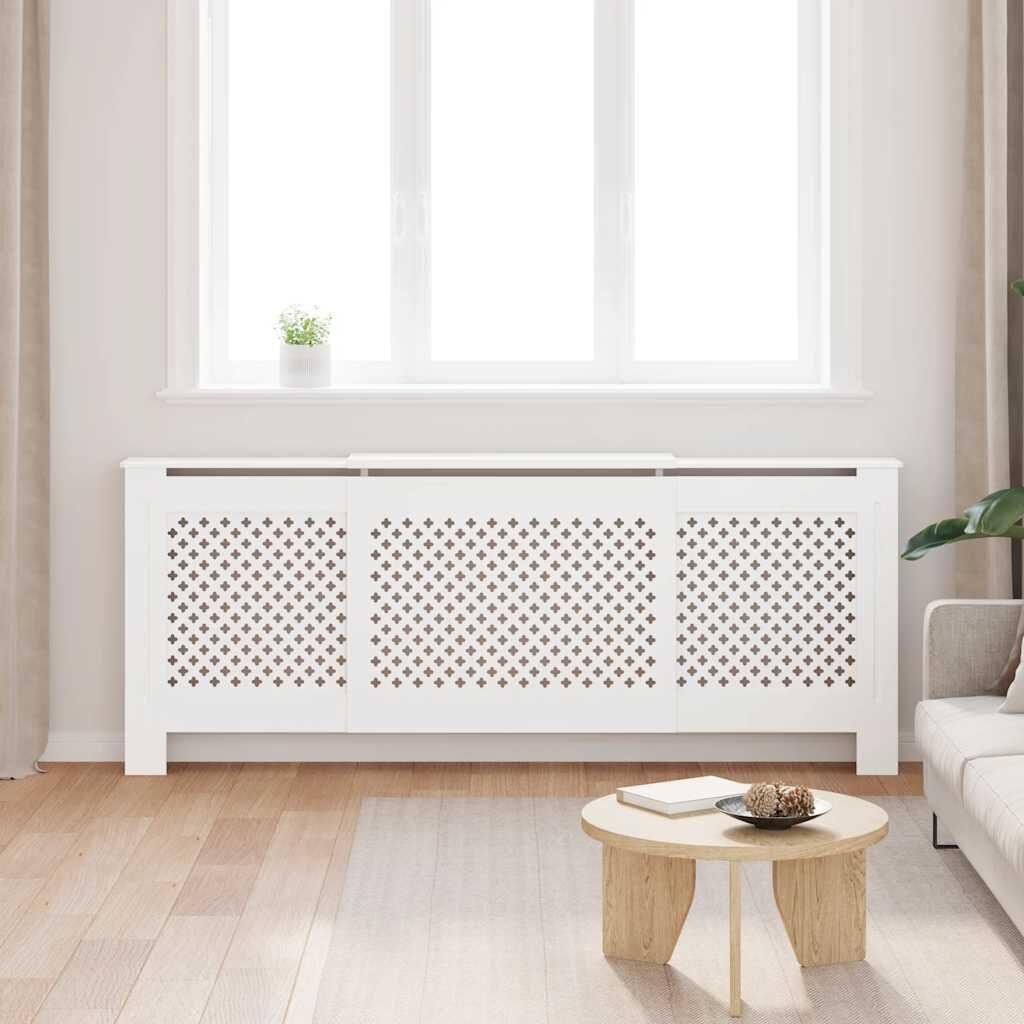 vidaXL Verstelbare Radiatorombouw Wit 205 cm MDF - 34% Korting
