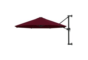 Wandparasol Bordeauxrood 300 cm Metalen Paal - 41% Korting