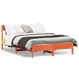 Massief Grenen Bedframe 120x200cm Wasbruin - 54% Korting