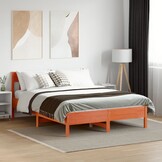 Massief Grenen Bedframe 120x200cm Wasbruin - 54% Korting