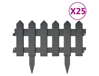 Gazonranden 25 stuks - 10m PP Antraciet - 56% Korting