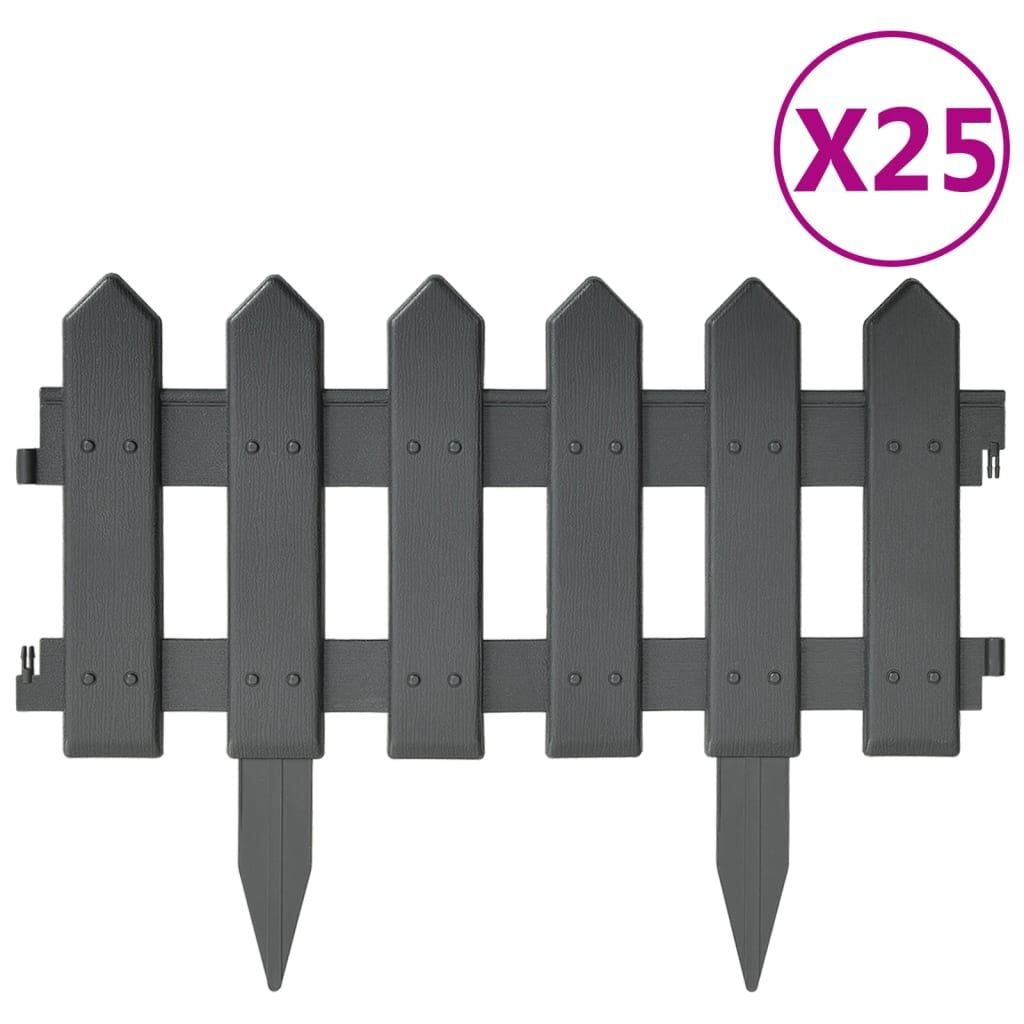 Gazonranden 25 stuks - 10m PP Antraciet - 56% Korting