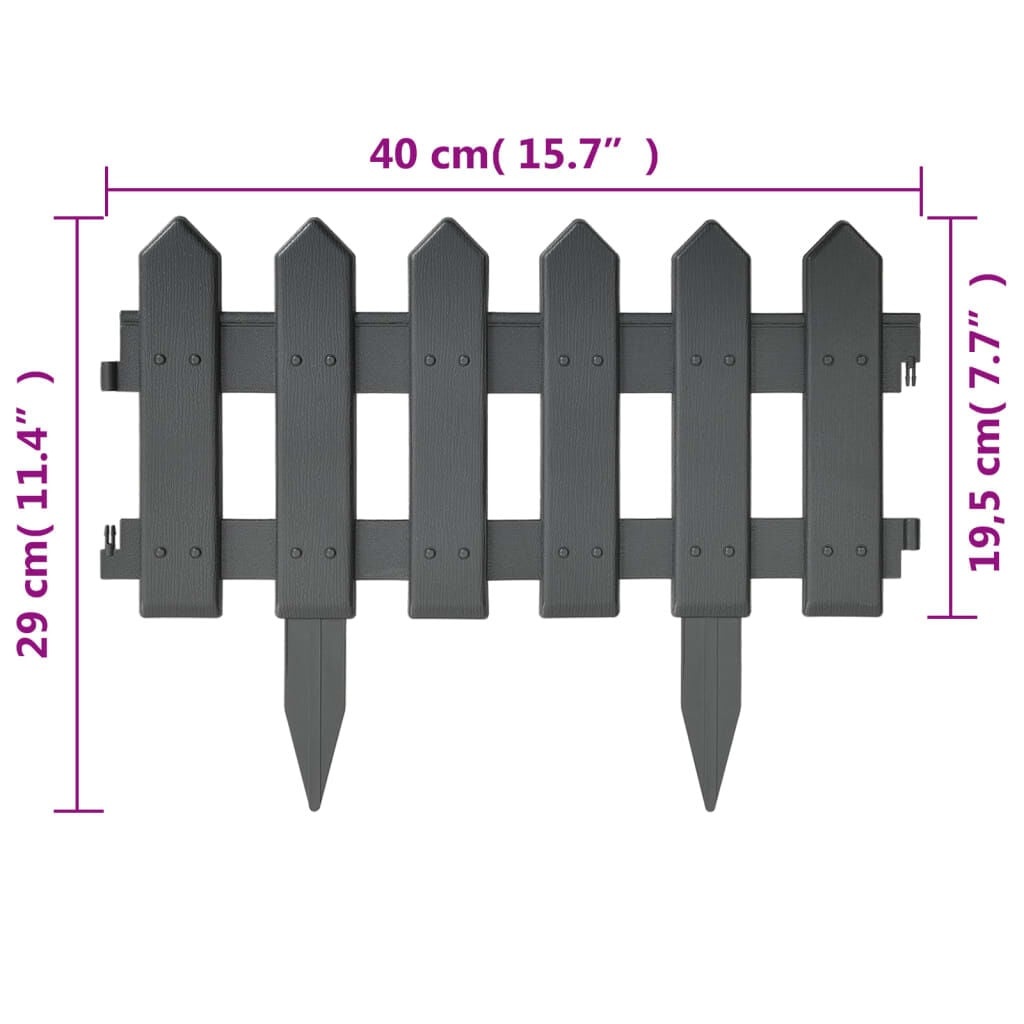 Gazonranden 25 stuks - 10m PP Antraciet - 56% Korting