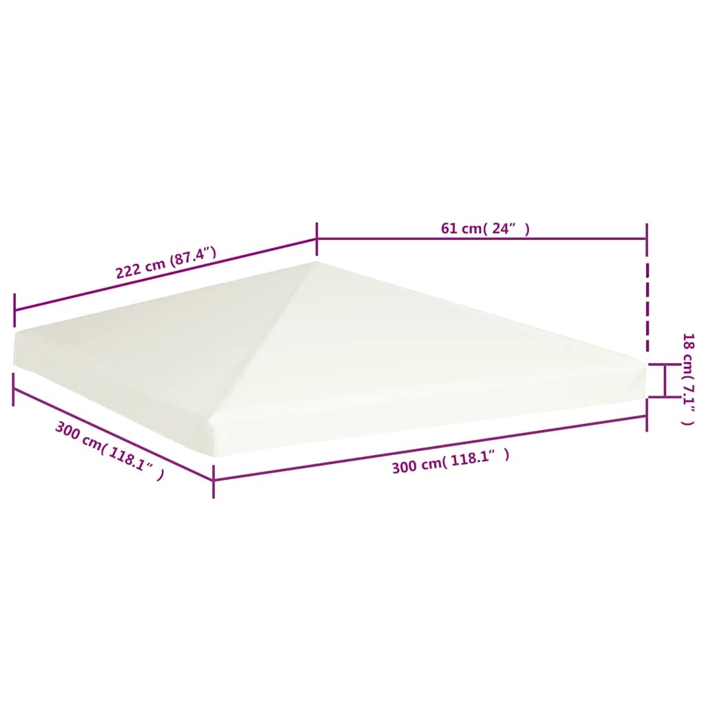VidaXL Prieeldak Crèmewit 3x3m - 34% Korting