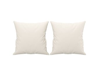 VidaXL Sierkussens Crème 40x40 cm Kunstleer (2 stuks) - 31% Korting