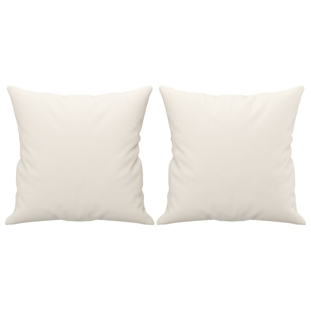 VidaXL Sierkussens Crème 40x40 cm Kunstleer (2 stuks) - 31% Korting