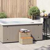 Hottub Opstap Beige Poly Rattan & Acaciahout (58% Korting)