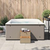 Hottub Opstap Beige Poly Rattan & Acaciahout (58% Korting)