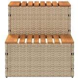 Hottub Opstap Beige Poly Rattan & Acaciahout (58% Korting)