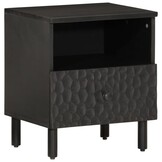 vidaXL Nachtkastjes 2 stuks Massief Mangohout Zwart - 40x33x46 cm