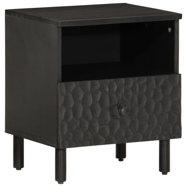 vidaXL Nachtkastjes 2 stuks Massief Mangohout Zwart - 40x33x46 cm