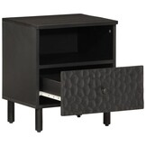 vidaXL Nachtkastjes 2 stuks Massief Mangohout Zwart - 40x33x46 cm