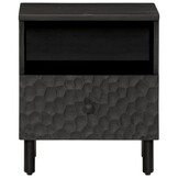 vidaXL Nachtkastjes 2 stuks Massief Mangohout Zwart - 40x33x46 cm
