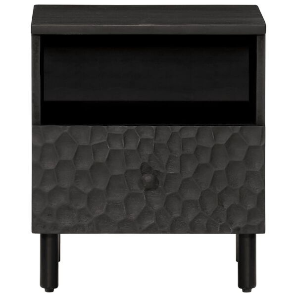 vidaXL Nachtkastjes 2 stuks Massief Mangohout Zwart - 40x33x46 cm