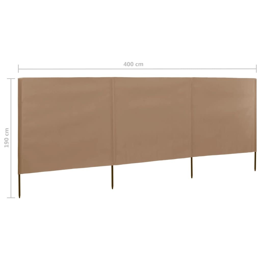 VidaXL Windscherm Taupe 3-Panels 400x160 cm - 34% Korting