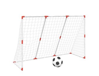 Voetbaldoel met Ballen Wit 184x64x124 cm - 33% Korting!