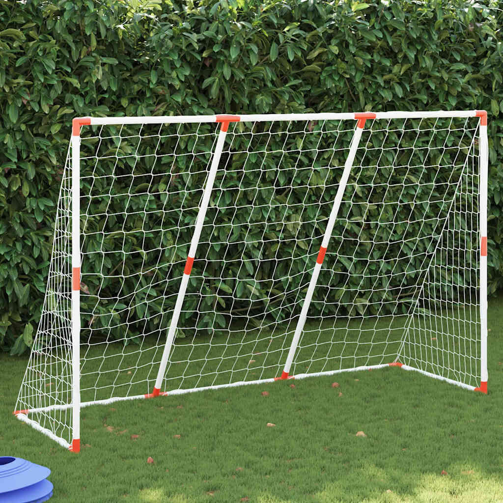 Voetbaldoel met Ballen Wit 184x64x124 cm - 33% Korting!