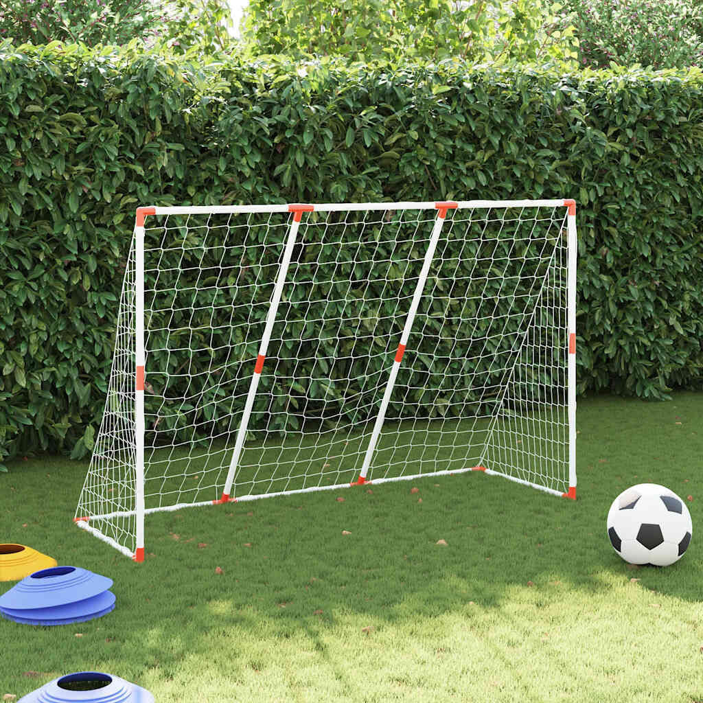 Voetbaldoel met Ballen Wit 184x64x124 cm - 33% Korting!