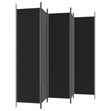 Kamerscherm Zwart 5 Panelen 250x200 cm - 33% Korting