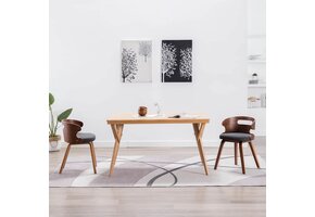 Eetkamerstoelen Hout & Stof Donkergrijs - 2 stuks (47% korting)