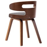 Eetkamerstoelen Gebogen Hout Stof Donkergrijs (2 stuks) - 35% Korting