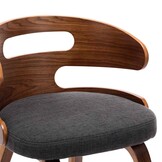 Eetkamerstoelen Gebogen Hout Stof Donkergrijs (2 stuks) - 35% Korting
