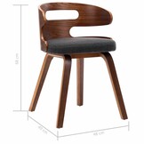 Eetkamerstoelen Gebogen Hout Stof Donkergrijs (2 stuks) - 35% Korting