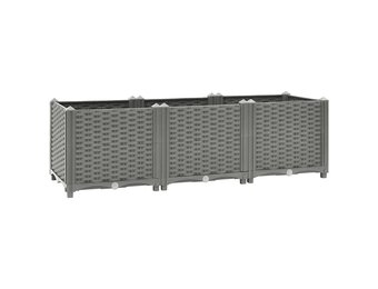Verhoogde Plantenbak 120x40x38 cm Polypropeen Lichtgrijs - 53% Korting