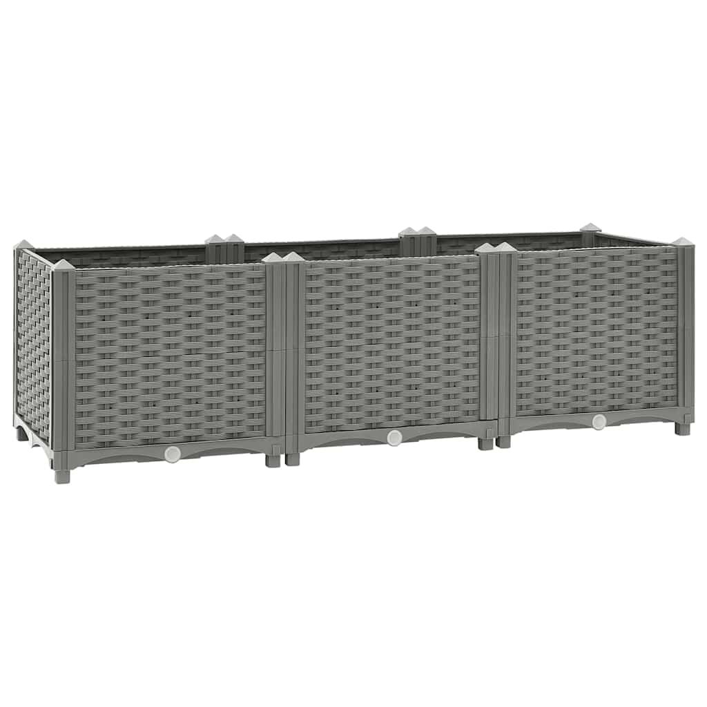 Verhoogde Plantenbak 120x40x38 cm Polypropeen Lichtgrijs - 53% Korting