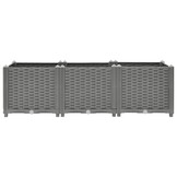 Verhoogde Plantenbak 120x40x38 cm Polypropeen Lichtgrijs - 53% Korting