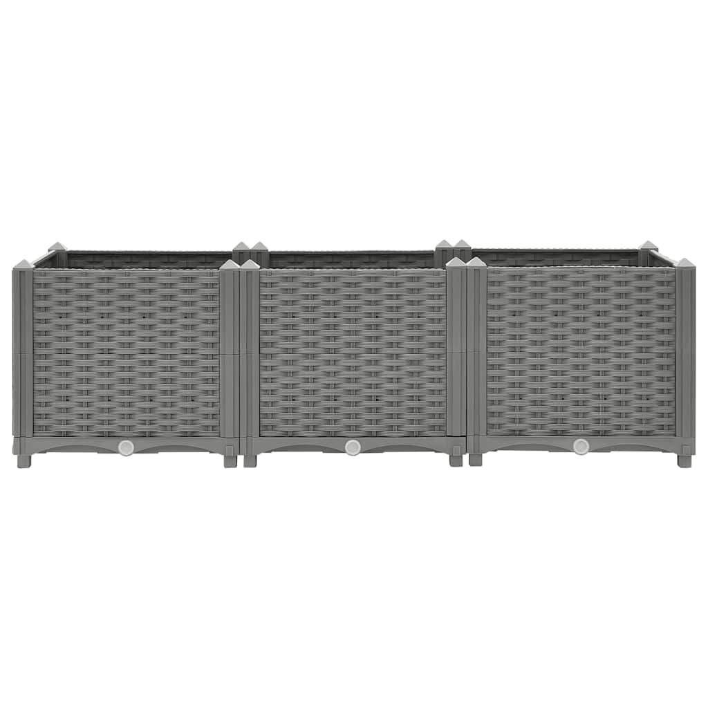 Verhoogde Plantenbak 120x40x38 cm Polypropeen Lichtgrijs - 53% Korting