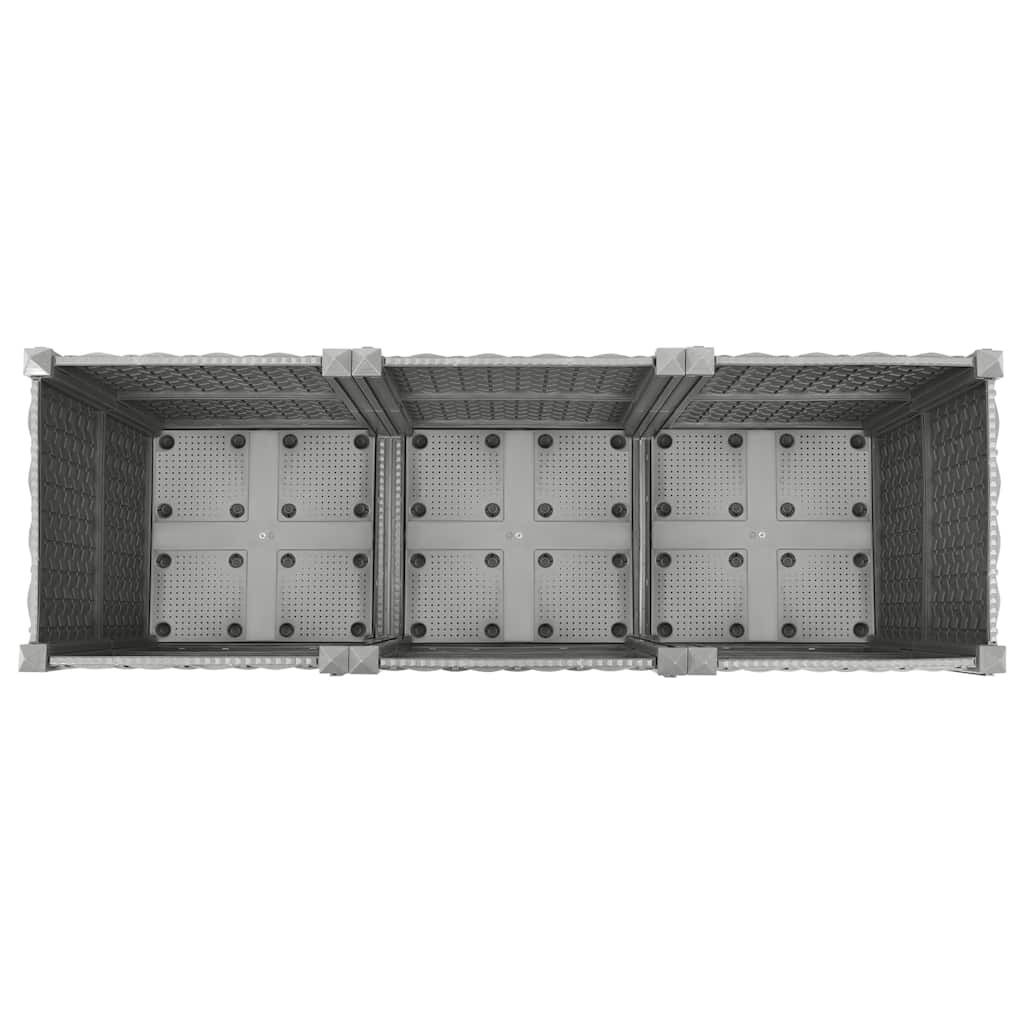Verhoogde Plantenbak 120x40x38 cm Polypropeen Lichtgrijs - 53% Korting