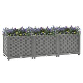 Verhoogde Plantenbak 120x40x38 cm Polypropeen Lichtgrijs - 53% Korting