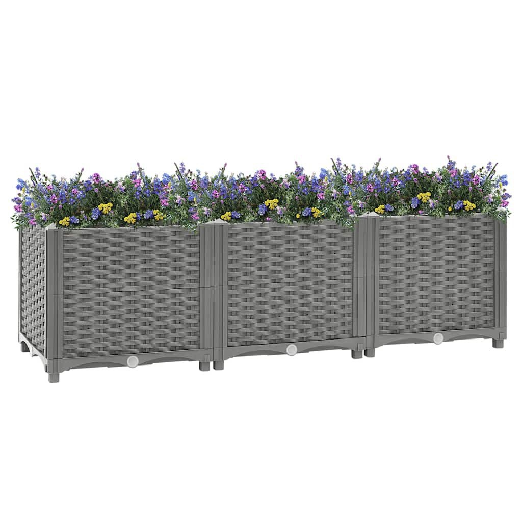 Verhoogde Plantenbak 120x40x38 cm Polypropeen Lichtgrijs - 53% Korting
