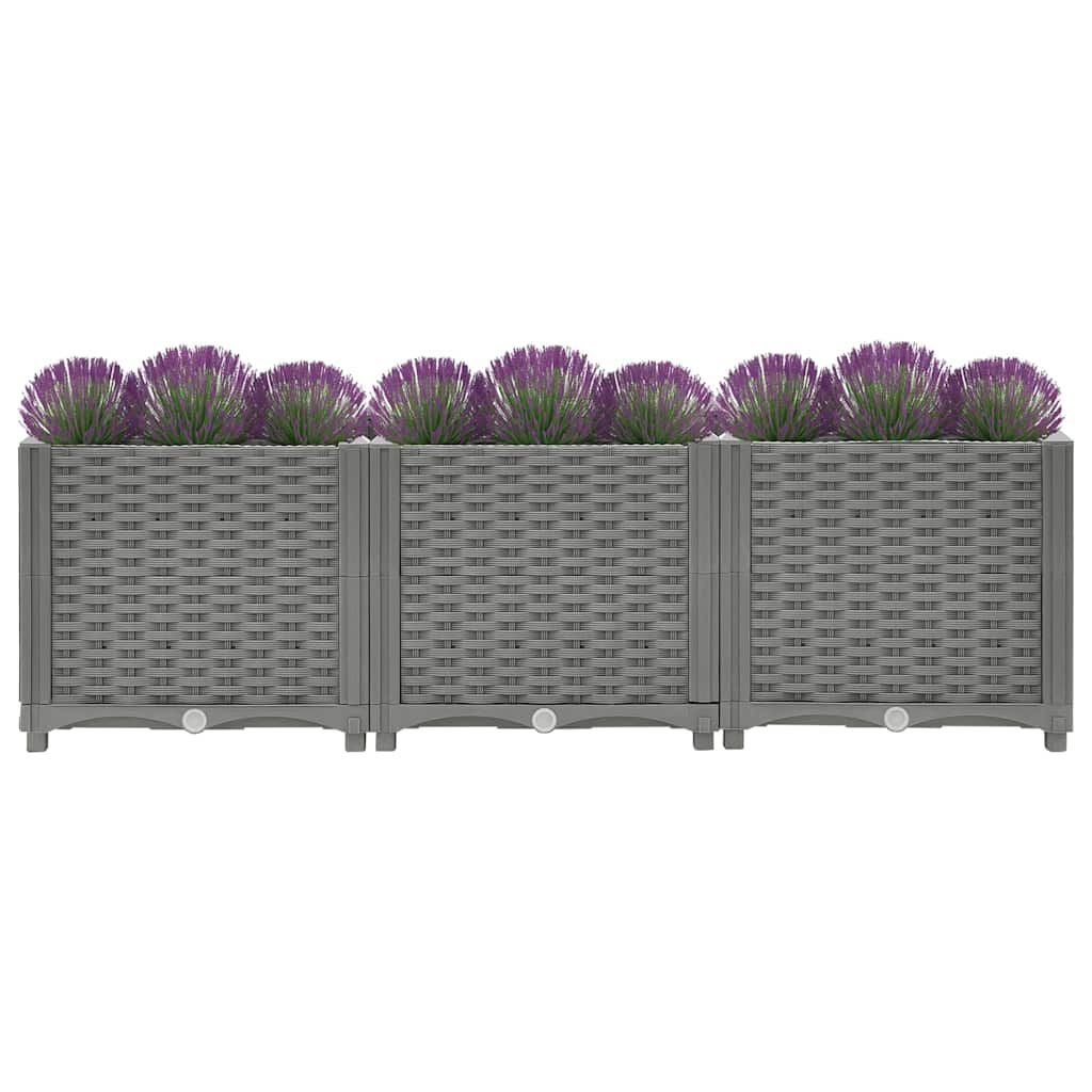 Verhoogde Plantenbak 120x40x38 cm Polypropeen Lichtgrijs - 53% Korting