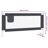 Bedhekje voor peuters - 190x25 cm - Donkergrijs - 34% Korting