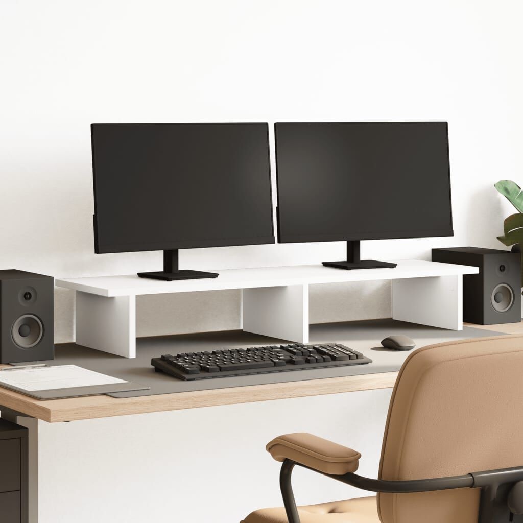 vidaXL Monitorstandaard Wit Bewerkt Hout (100x27x15 cm) - 51% Korting