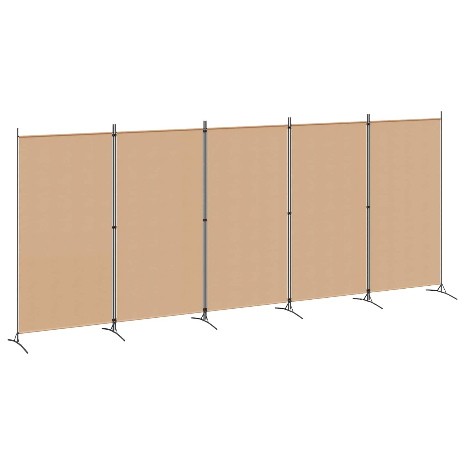 VidaXL 5-Paneels Kamerverdeler Beige 433x180 cm Stof - 52% Korting