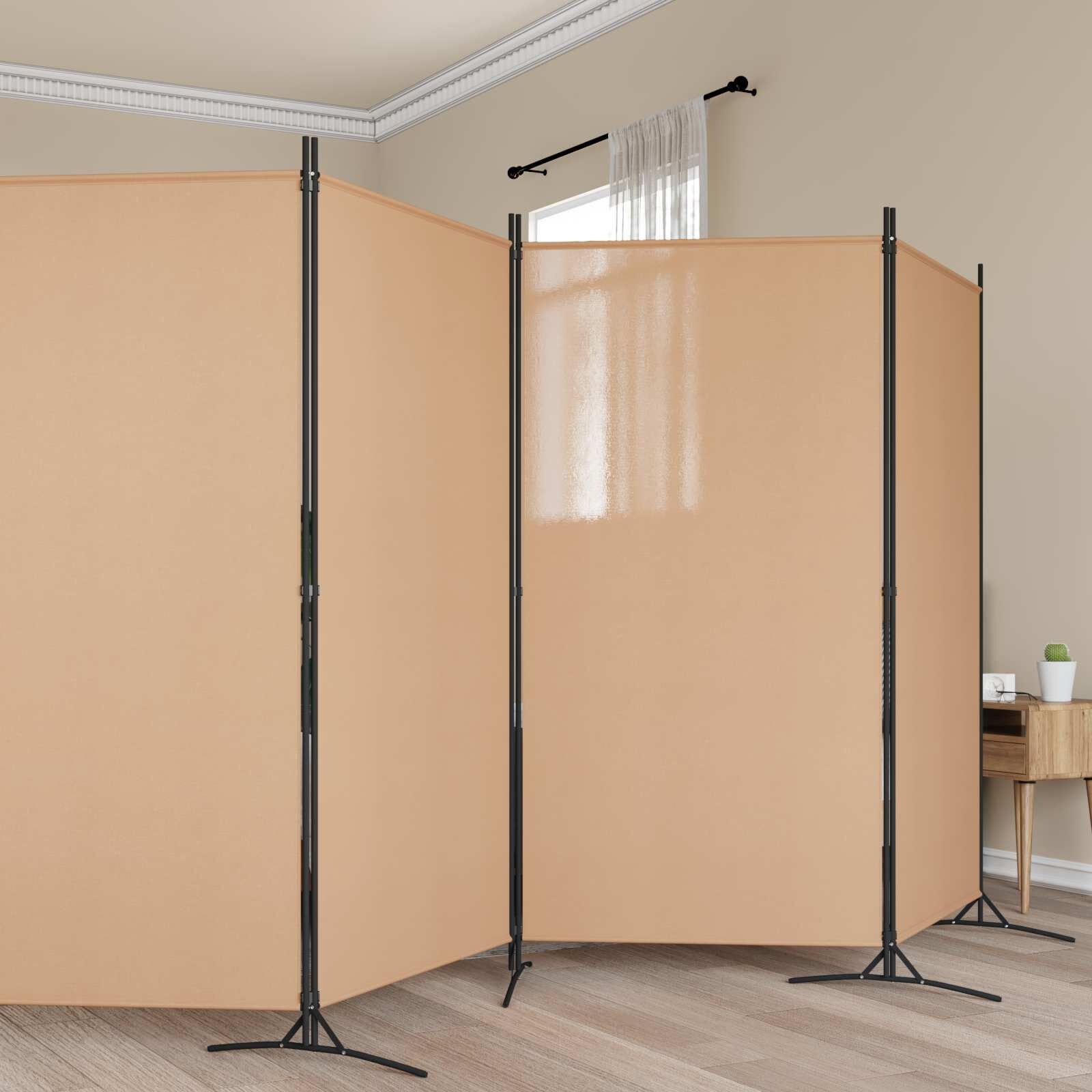 VidaXL 5-Paneels Kamerverdeler Beige 433x180 cm Stof - 52% Korting