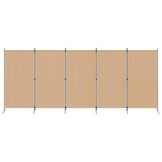 VidaXL 5-Paneels Kamerverdeler Beige 433x180 cm Stof - 52% Korting