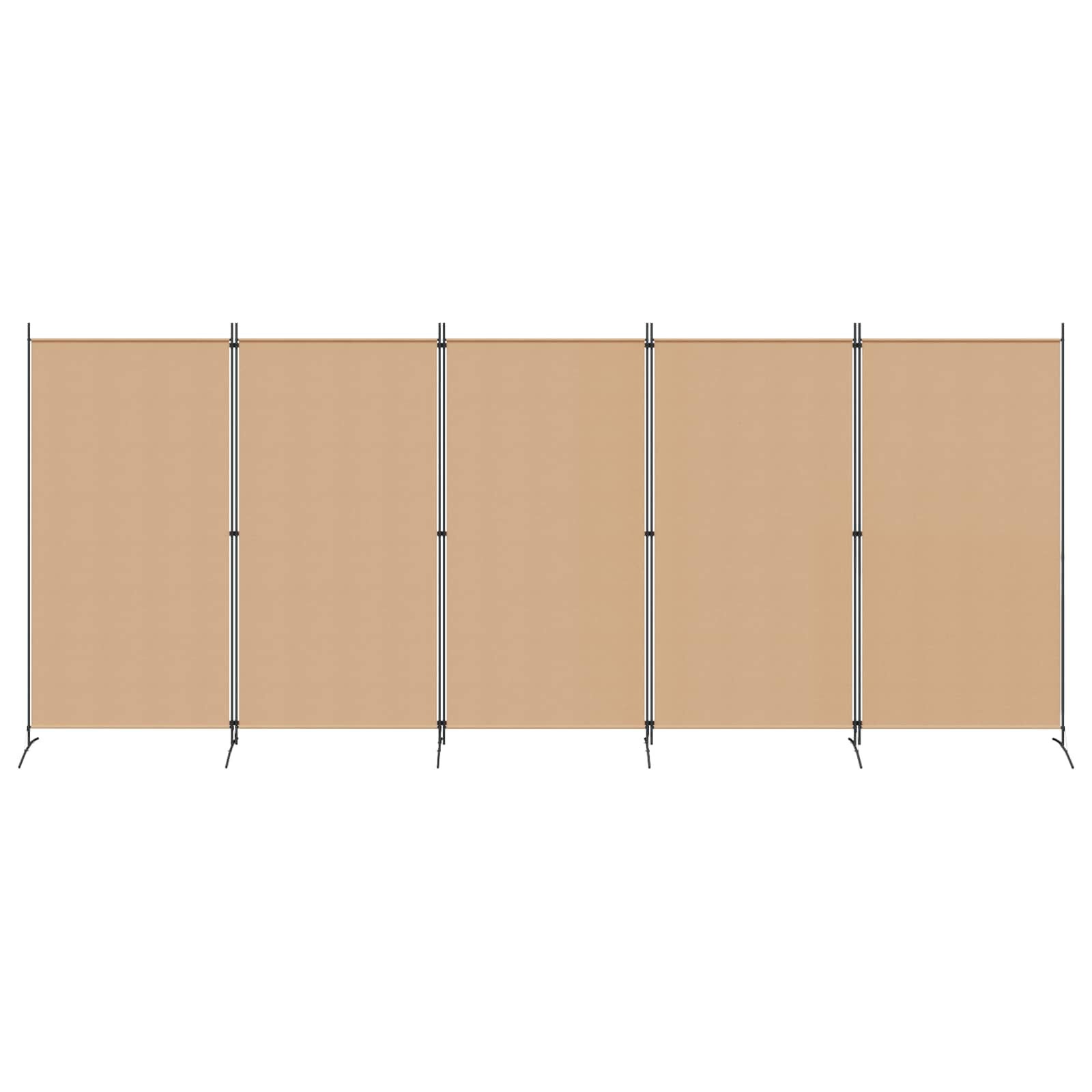 VidaXL 5-Paneels Kamerverdeler Beige 433x180 cm Stof - 52% Korting