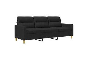 VidaXL Driezitsbank Zwart Stof 180 cm - 47% Korting