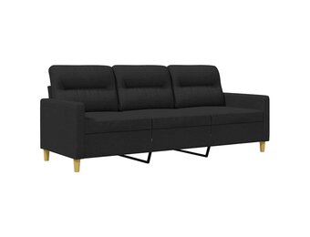 vidaXL Driezitsbank 180 cm Zwart Stof - 35% Korting