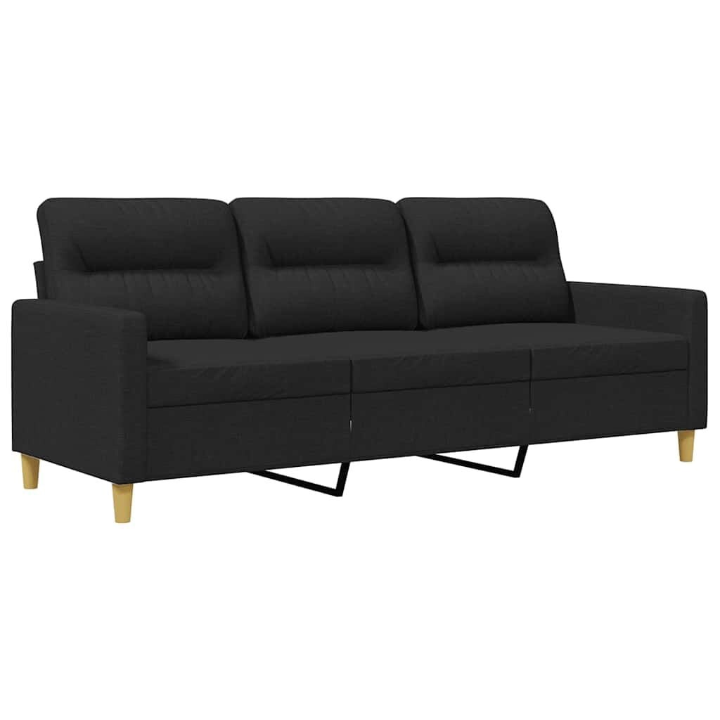 vidaXL Driezitsbank 180 cm Zwart Stof - 35% Korting