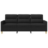 vidaXL Driezitsbank 180 cm Zwart Stof - 35% Korting