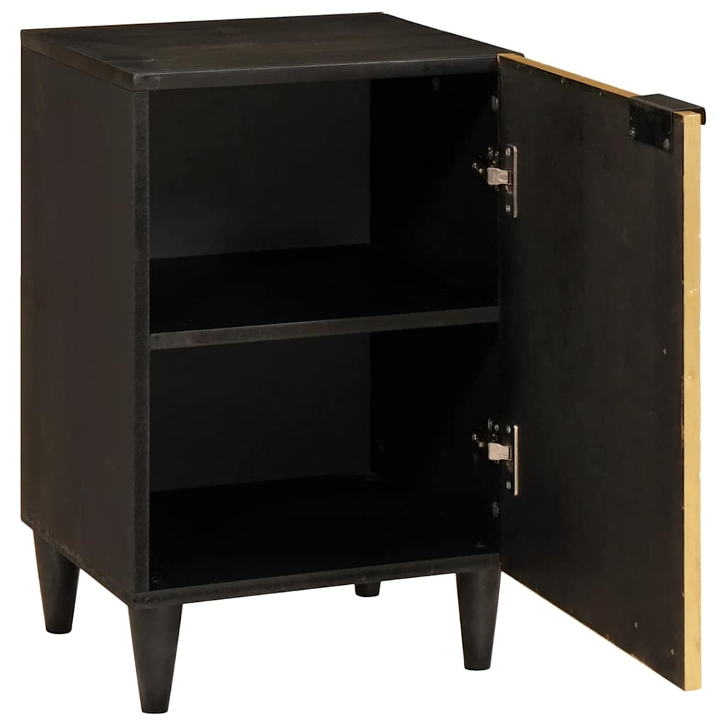 VidaXL Badkamerkast Zwart/Goud 38x33x58cm - Massief Mangohout (34% Korting)
