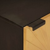 VidaXL Badkamerkast Zwart/Goud 38x33x58cm - Massief Mangohout (34% Korting)